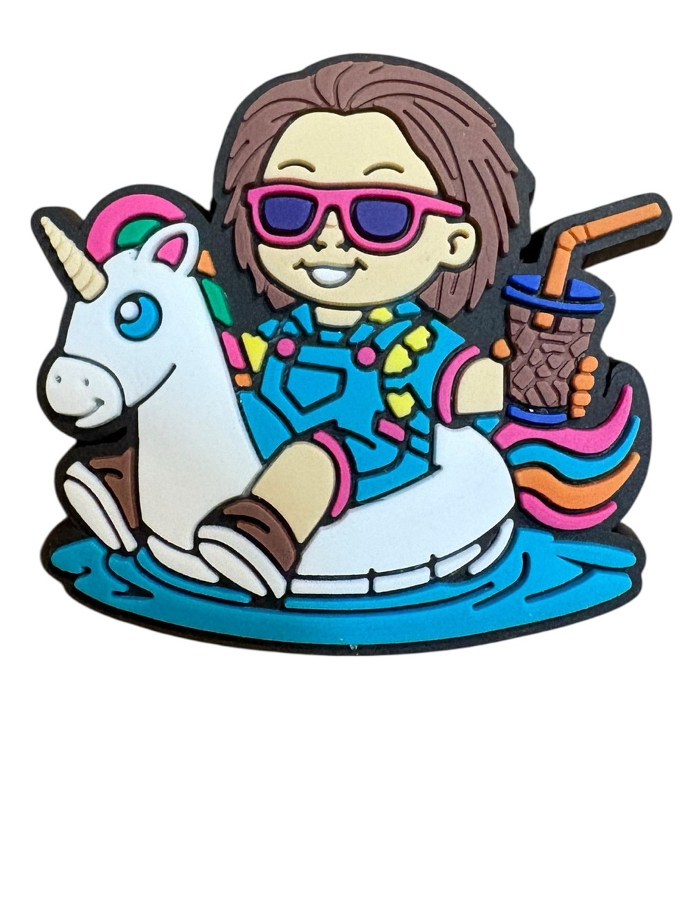 Chucky On A Pool Floaty Croc Charm